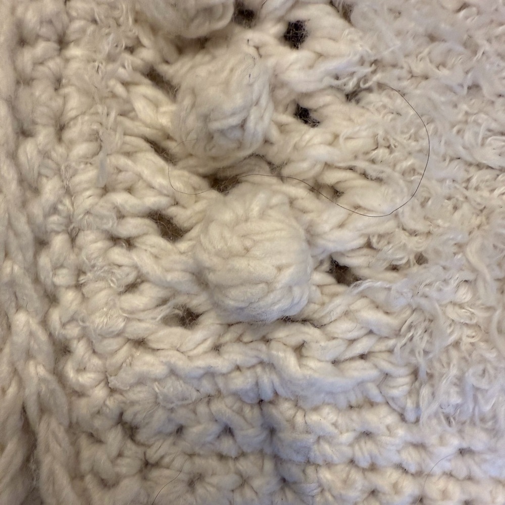 Anthropology Salt water  luxe free spirit fringe crochet zipper sweater jacket L - Picture 2 of 10